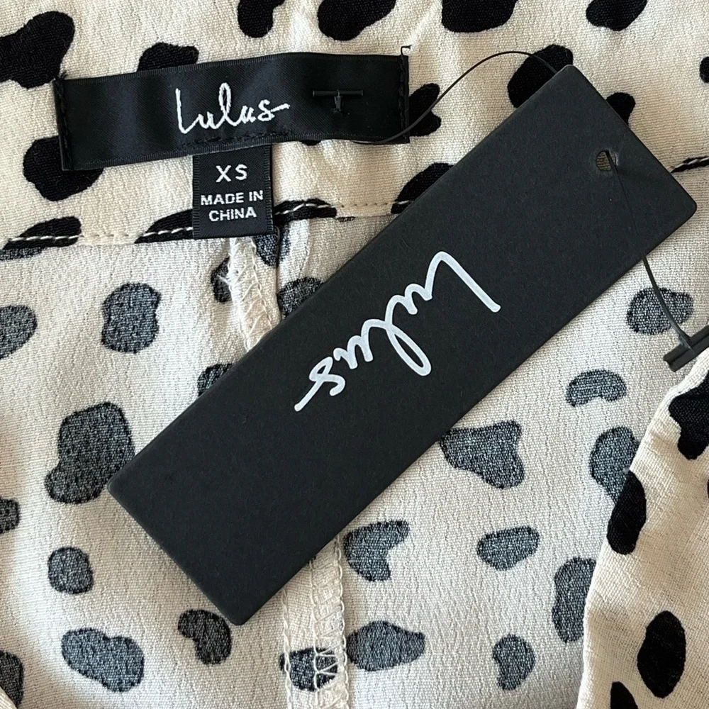 Lulus Set A Trend Leopard Animal Print Handkerchief Hem Midi Skirt XS New